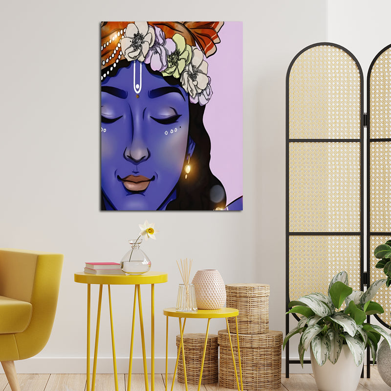 Krishna Abstract Canvas Wall Painting