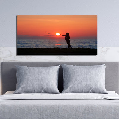 Girl Touching The Sun Canvas Wall Painting