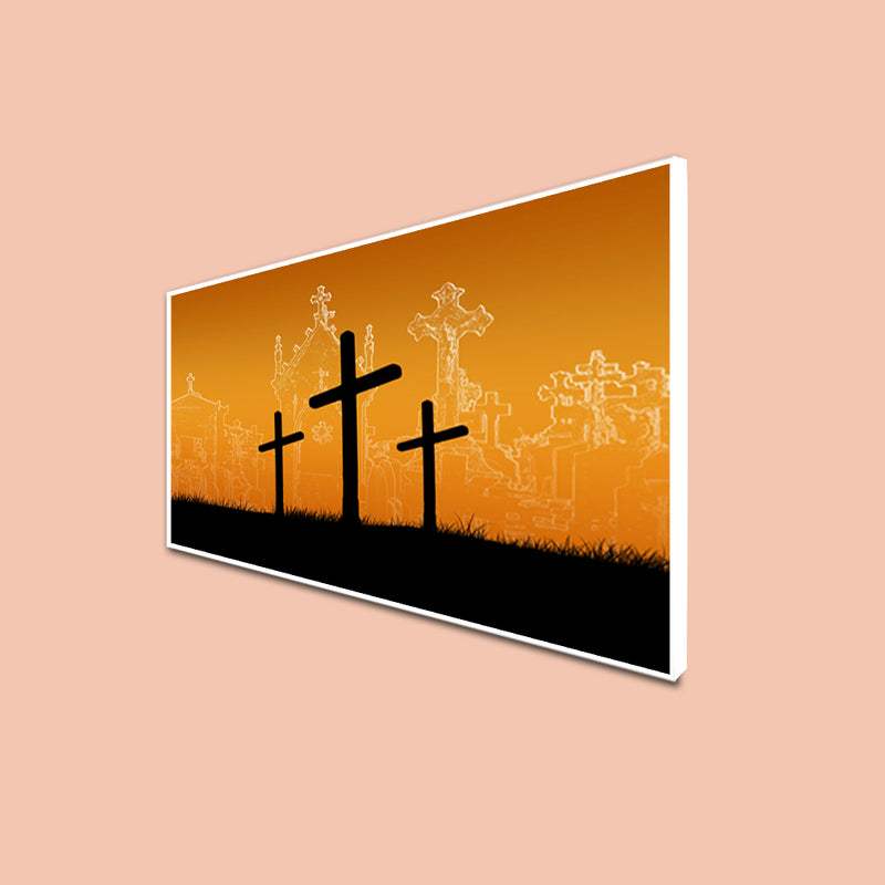 Cross Christian Canvas Floating Frame Wall Painting