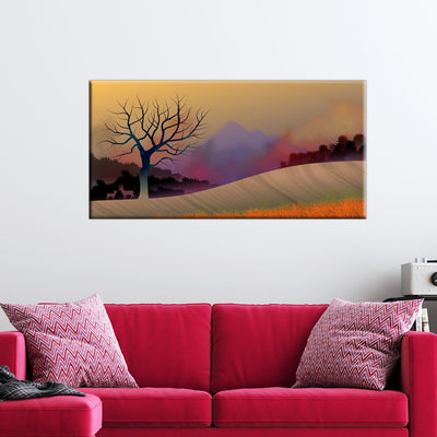 Illustration Of Tree Canvas Wall Painting