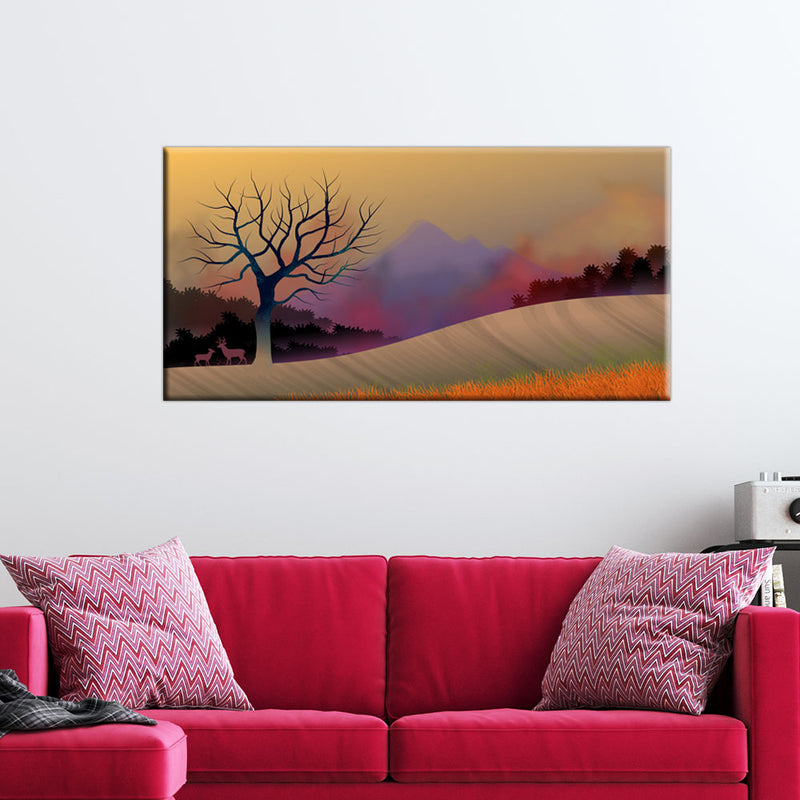 Illustration Of Tree Canvas Wall Painting