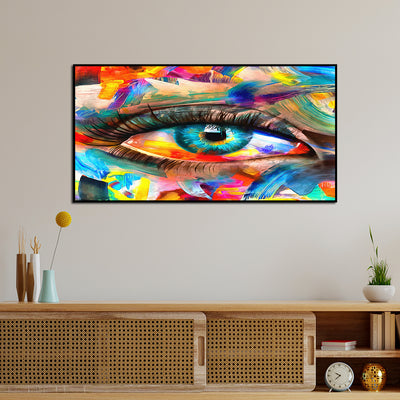 Abstract Colorful Eye Floating Frame Canvas Wall Painting