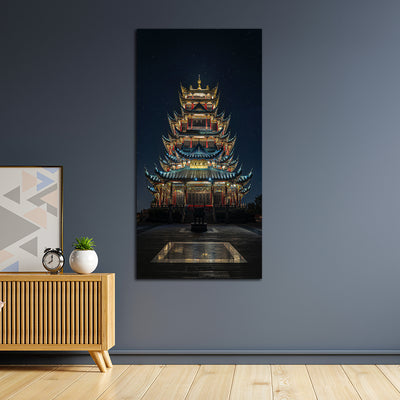 Chinese Temple Front View Canvas Wall Painting
