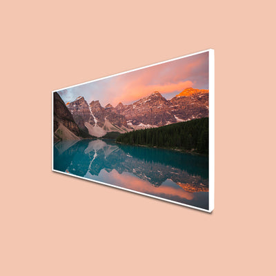 Mountain River View Canvas Floating Frame Wall Painting