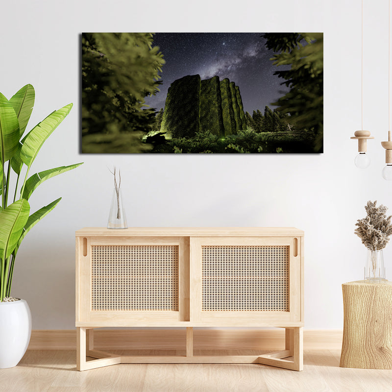 Dark Night Forest View Canvas Wall Painting