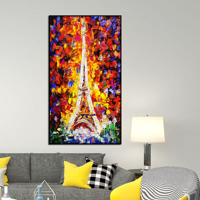 Eiffel Tower Abstract Art Floating Frame Canvas Wall Painting