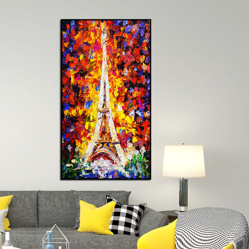 Eiffel Tower Abstract Art Floating Frame Canvas Wall Painting