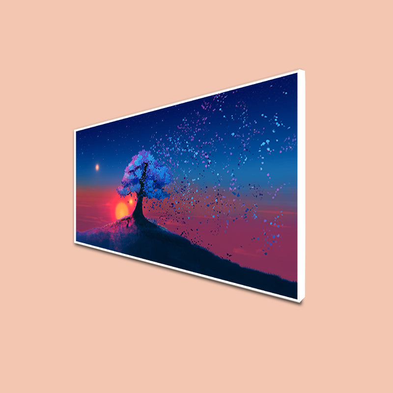 Abstract Tree Modern Canvas Floating Frame Wall Painting