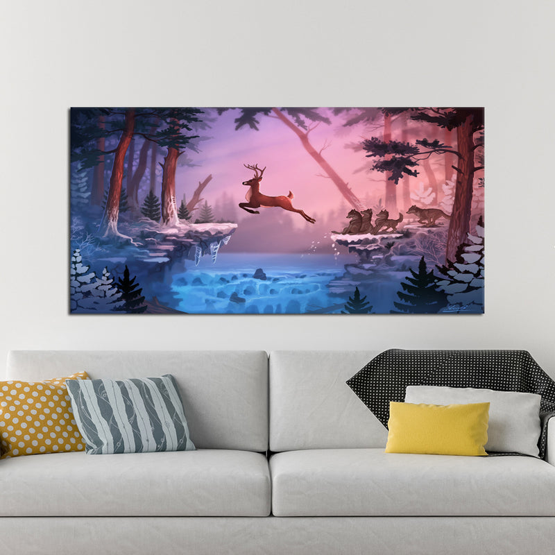 Abstract Deer Canvas Wall Painting