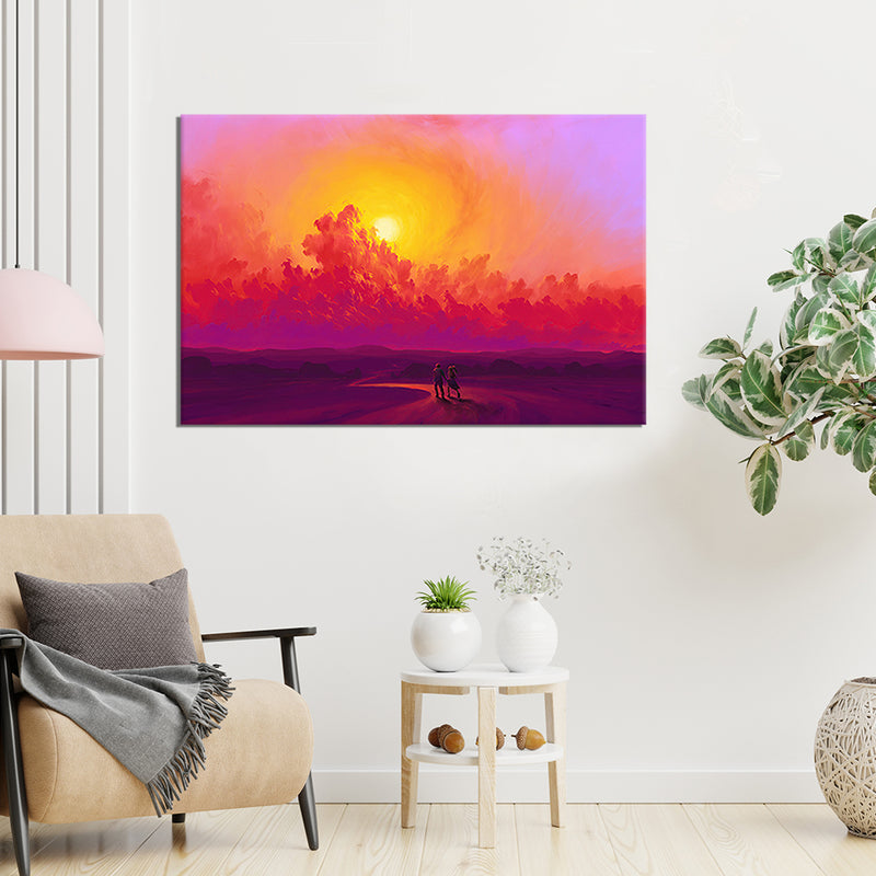 Abstract Sunset Canvas Wall Painting