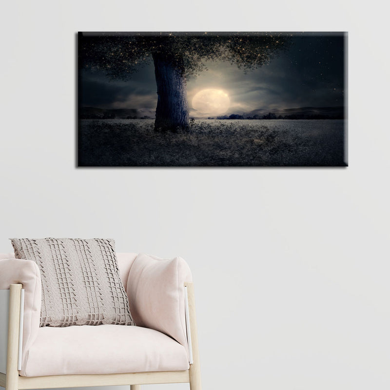 Moon On The Earth Canvas Wall Painting