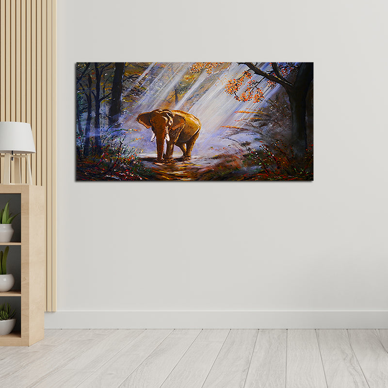Artistic Elephant Canvas Wall Painting
