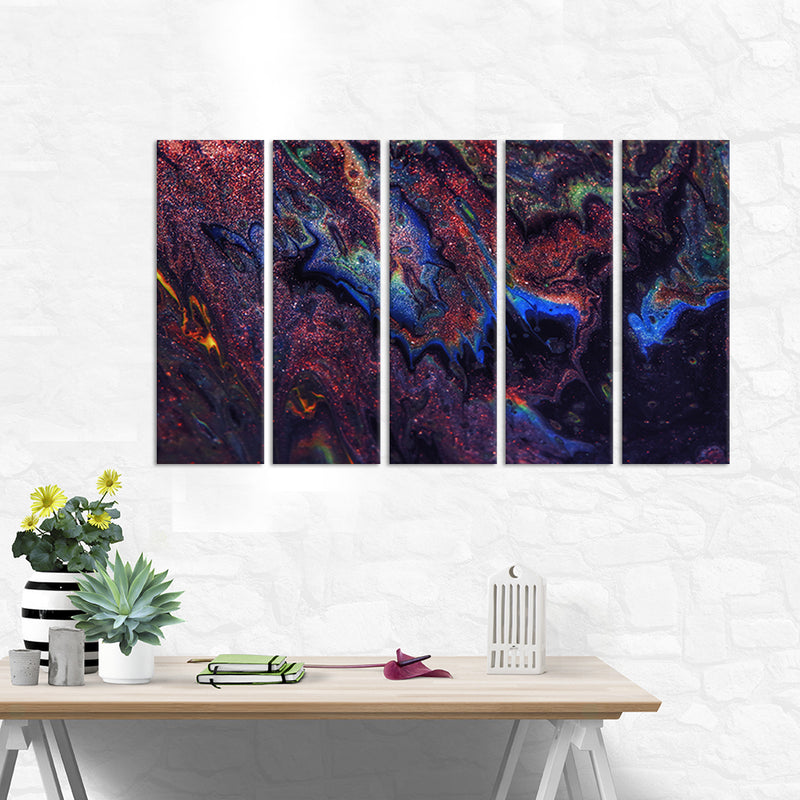 Contemporary Abstract Canvas Wall Painting - With 5 Panel