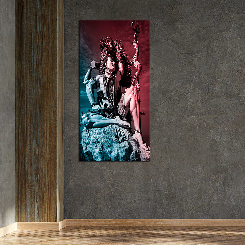 Lord Shiva Colourful Canvas Wall Painting