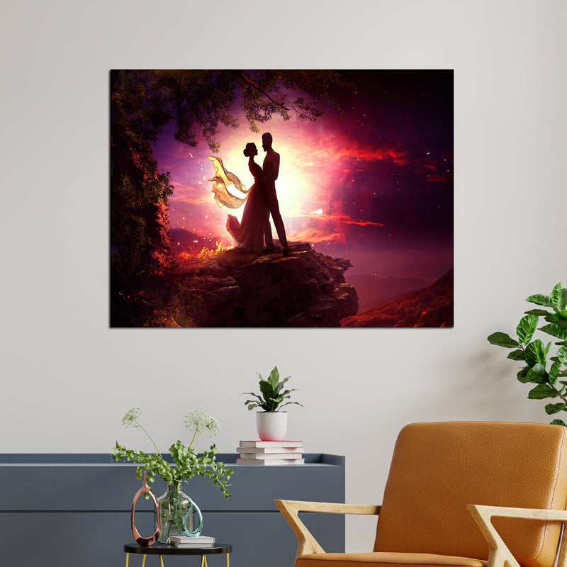 Dancing couple Looking At Each Other Wall Painting On Canvas