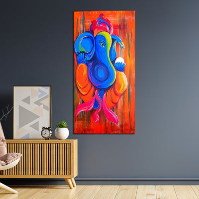 Lord Ganesha Abstract Canvas Wall Painting