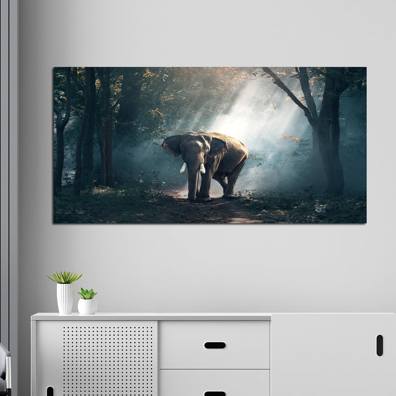 Elephant In Forest Canvas Wall Painting