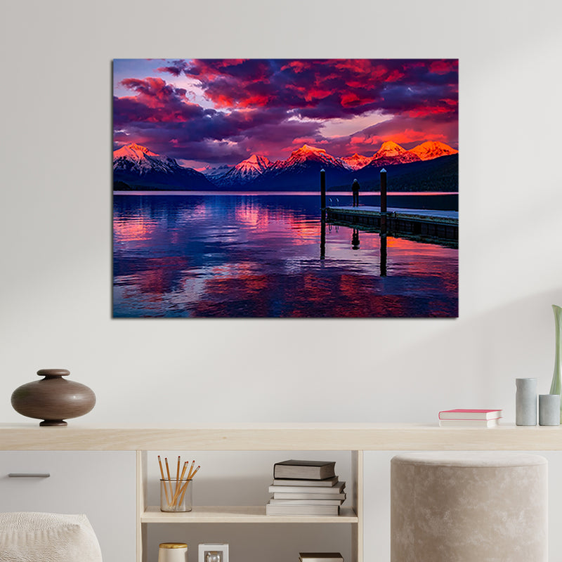 Lake Mcdonald Glacier View Wall Painting On Canvas
