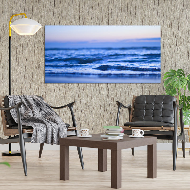 Blue Wave During Sunset Canvas Wall Painting