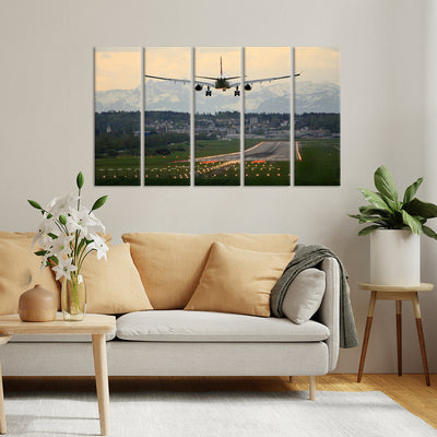 Airplane Canvas Wall Painting - With 5 Panel