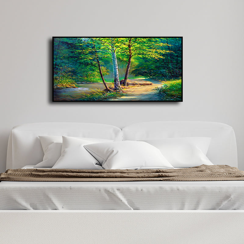 Green Forest Canvas Floating frame Wall Painting