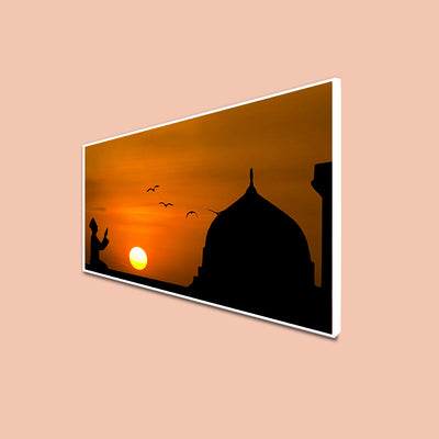 Muslim Man Praying Duas Islamic Floating Frame Canvas Wall Painting