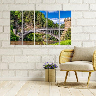 Huge Bridge Canvas Wall Painting - With 5 Panel