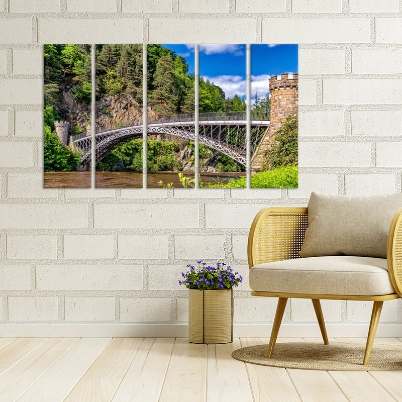 Huge Bridge Canvas Wall Painting - With 5 Panel