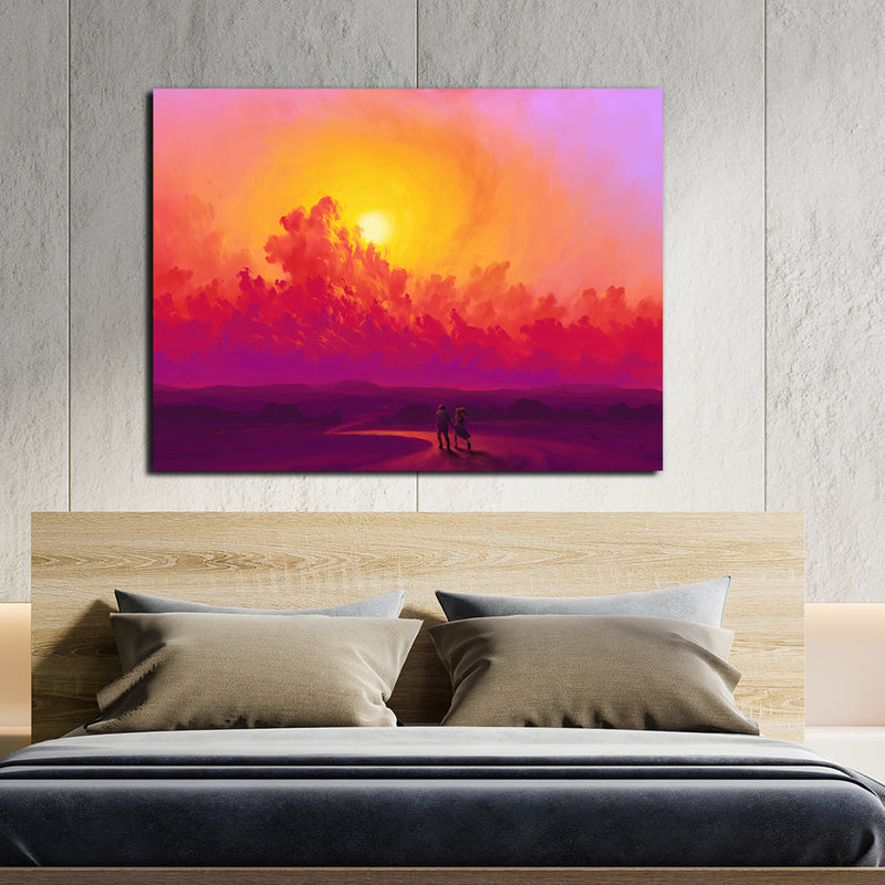 Abstract Sunset Canvas Wall Painting