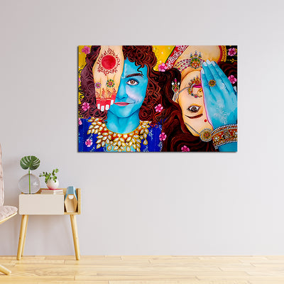 Krishna Radha Rasleela Canvas Wall Painting