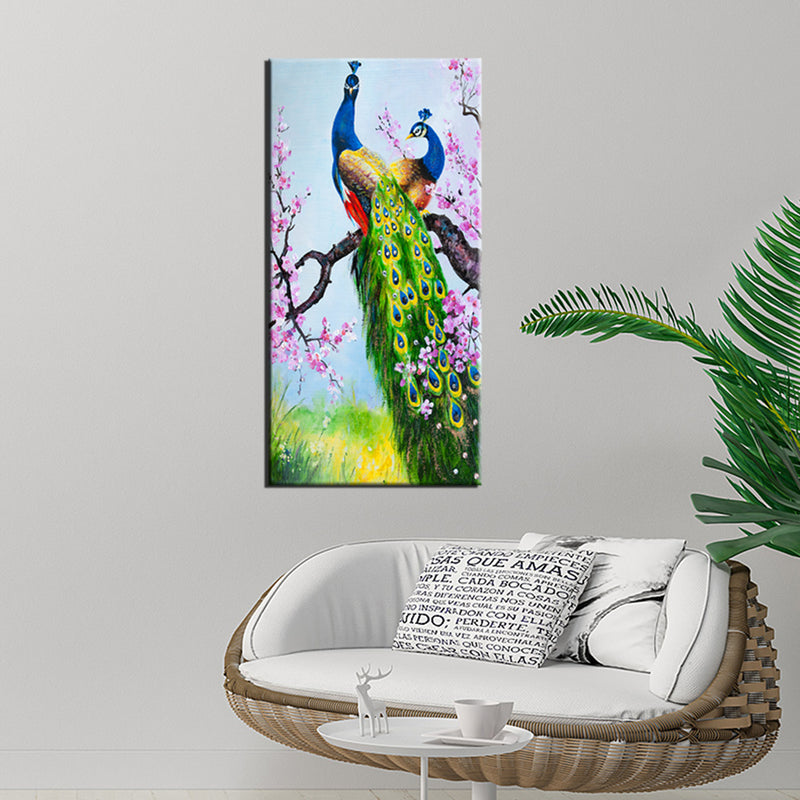 Couple of Peacock Birds Canvas Wall Painting