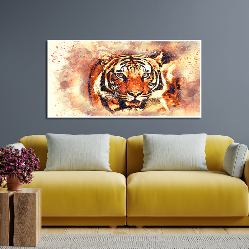 Abstract Tiger Face Canvas Floating Frame Wall Painting