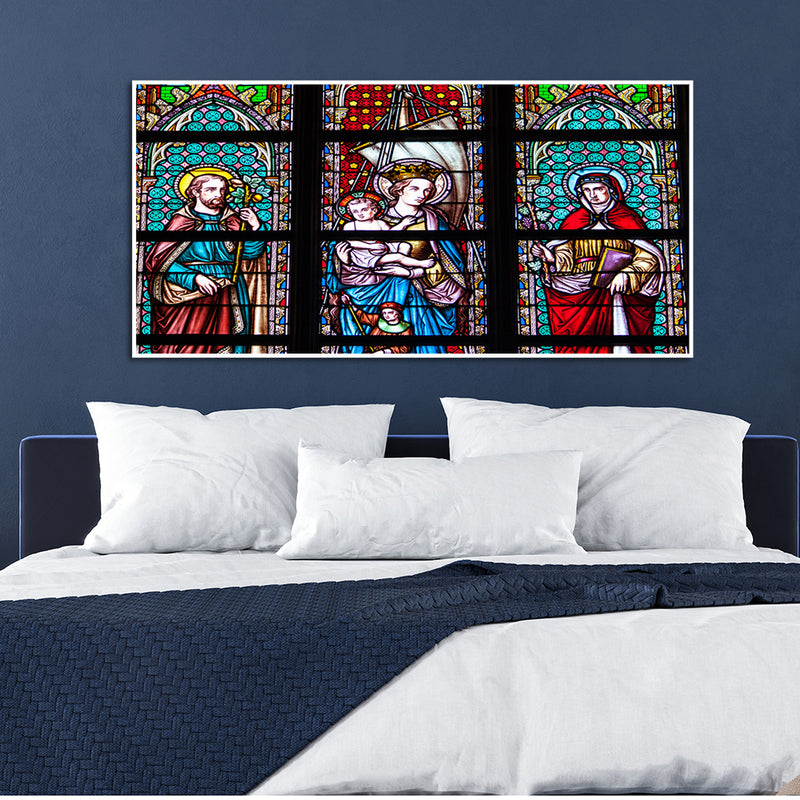 Jesus With Marry Canvas Floating Frame Wall Painting