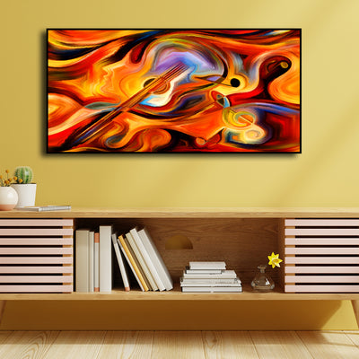 Colorful Human and Musical Canvas Wall Painting