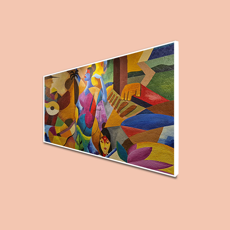 Modern Art Abstract Canvas Floating Frame Wall Painting