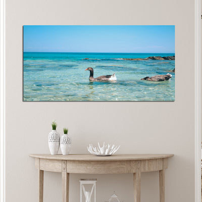 Duck In Water Canvas Wall Painting