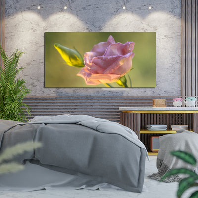 Beautiful Single Pink Rose Canvas Wall Painting