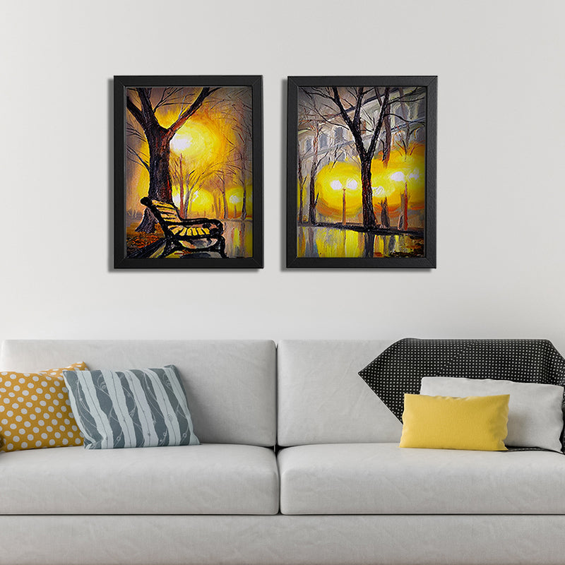 Black , Wood wall photo frame set of 2