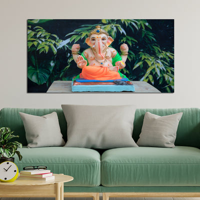 Lord Ganesh Statue Canvas Wall Painting