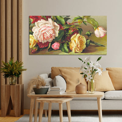 Multi Color Rose Canvas Wall Painting