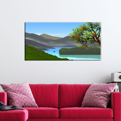 Mountain & River Scenery Canvas Wall Painting