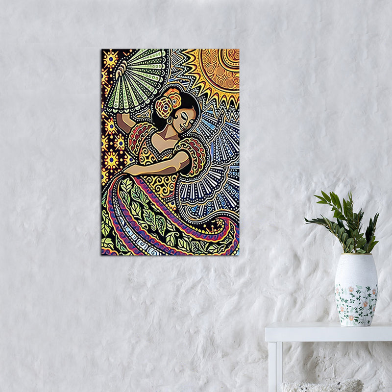 Dancing Girl Pattern Design Canvas Wall Painting
