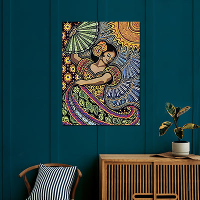 Dancing Girl Pattern Design Canvas Wall Painting