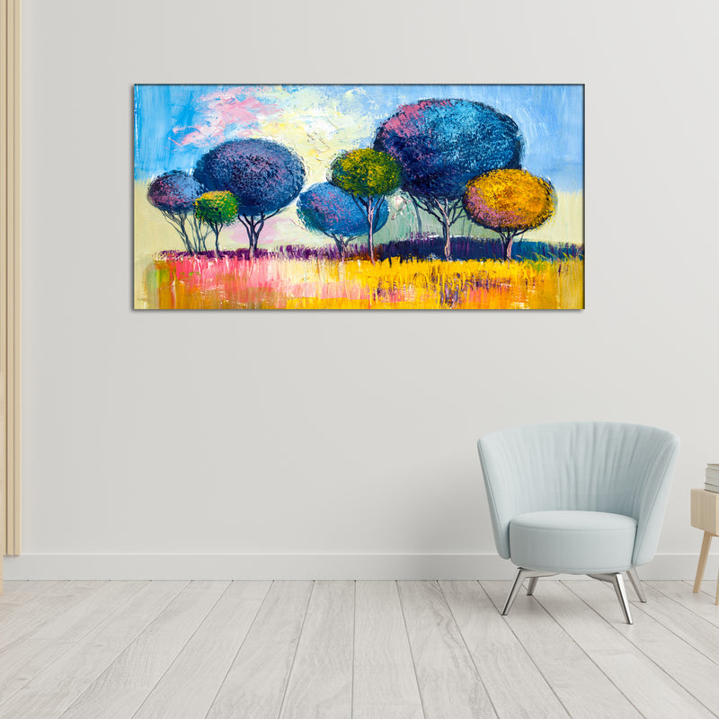High On Happiness Colorful Artistic Tree Canvas Wall Painting