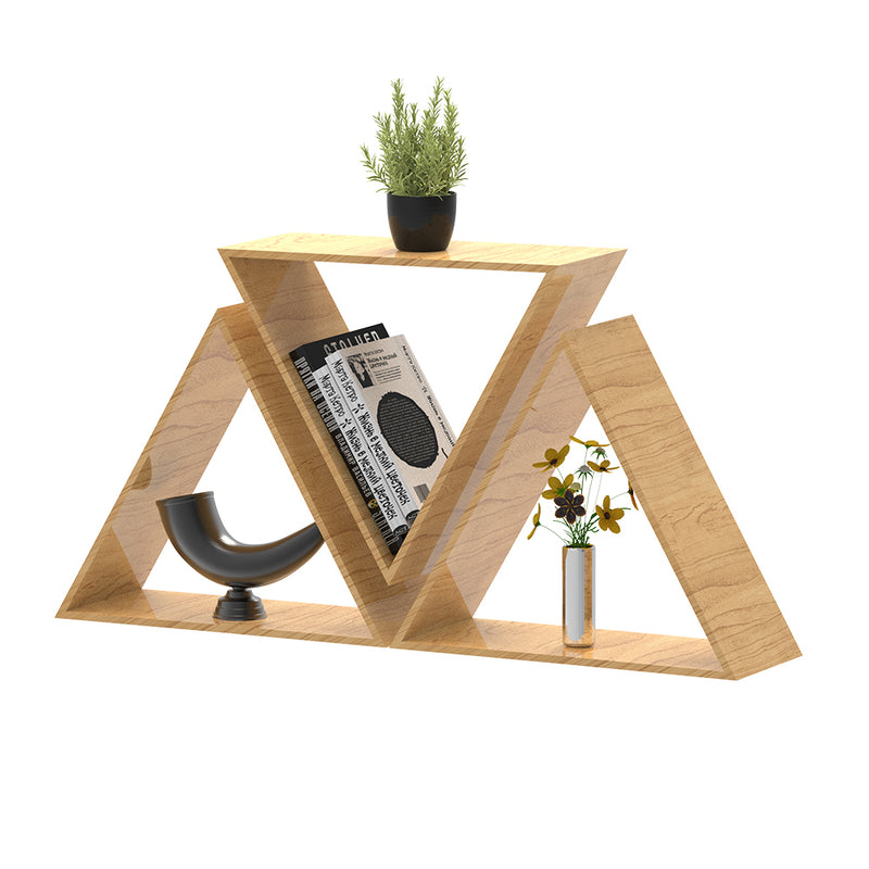 Beautiful Triangle Shape Set of 3 Wood Wall Shelf  by DecorGlance