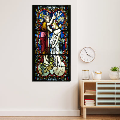 Baptism Of Jesus Christian Mosaic Art Canvas Wall Painting