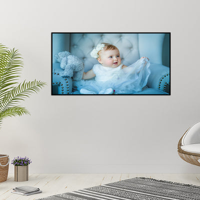 Cute Baby Girl Floating Frame Canvas Wall Painting