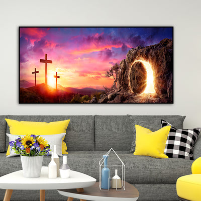 Miracle At The Cross Floating Frame Canvas Wall Painting