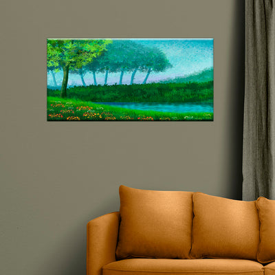 Green Nature Art Scenery Canvas Wall Painting