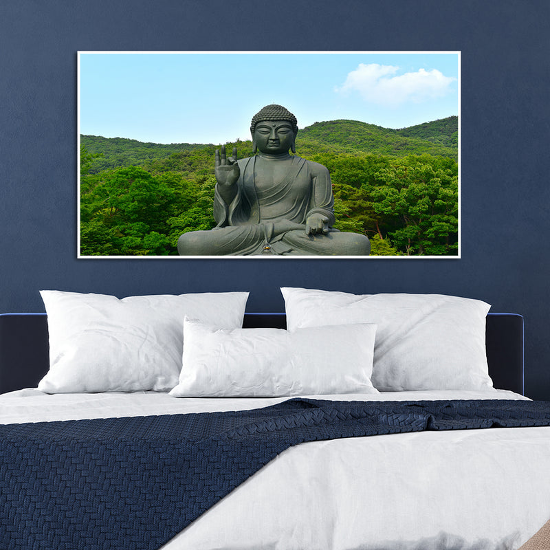 Buddha Statue Floating Frame Canvas Wall Painting